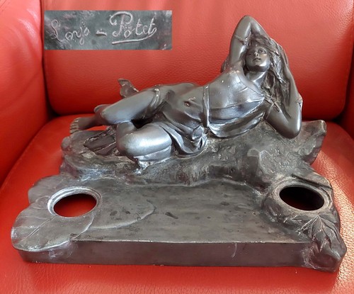 Encrier art nouveau etain - encrier,