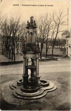 Old postcard Autun Fontaine St-Lazare and Place du Terreau (649351)