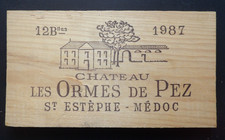 Estampe , façade de caisse vins château Les Ormes de PEZ 1987  ref 135