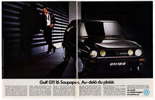 1986 VOLKSWAGEN Rabbit GTI 16S Vintage Original 2 page Print AD Black Golf Franc