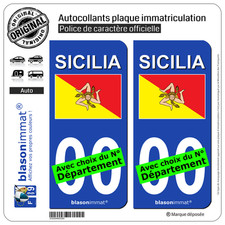 2 Stickers autocollant plaque