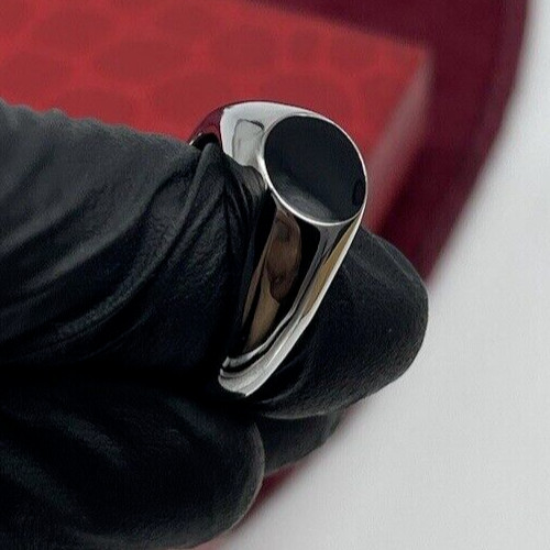 Bague homme pierre noire ronde - homme,