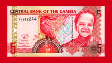 GAMBIA 5 Dalasis 2013 UNC Note