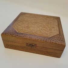 Carved Wooden Jewelry Chest Box