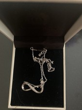 Billie Bijoux 925 Sterling Silver Infinity Necklace Cubic Zirconia. 8.5” Chain
