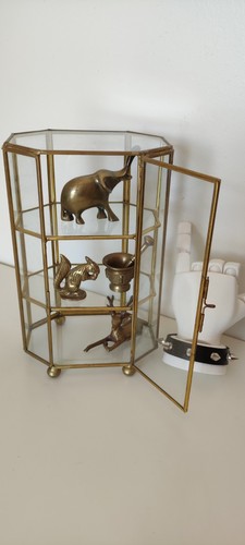 étagère mini verre laiton - Étagère,