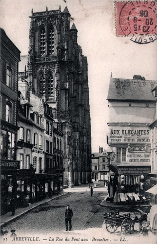 Cpa abbeville la - la, rue