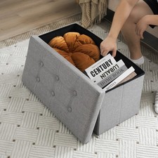 Tabouret Banc Pliable Pouf Coffre de Rangement Banc Tabouret 76*38*38cm