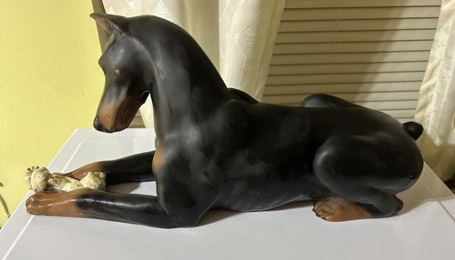 1980 resin doberman pup - resin,