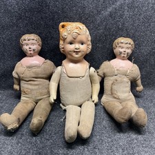 Lot Of Vintage Dolls Metropolitan Composite Minerva Tin Germany