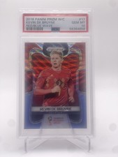 2018 PRIZM WORLD CUP KEVIN DE BRUYNE RED BLUE WAVE BELGIUM PSA 10 #17