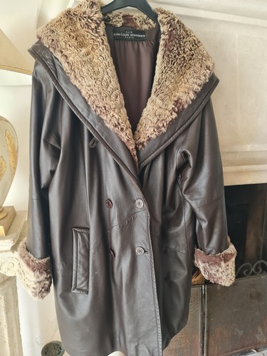 Veste longue manteau - longue, cuir