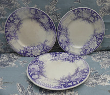 4 small flat plates U & Cie Sarreguemines planter Terre de Fer 21.5cm