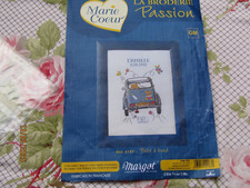 kit canevas pour naissance" bébé à bord en 2CV" marie coeur  MARGOT 30 X 40 cm
