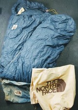Vintage THE NORTH FACE GOOSE DOWN SLEEPING BAG Navy Blue 80+” Nap Sack U.S.A.