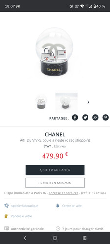 Boule neige chanel 2024 - boule, à