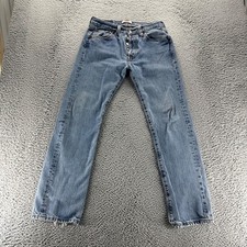 Vintage Levis 501 Jeans Mens 29x30 Blue Light Wash Cotton Straight Button Fly
