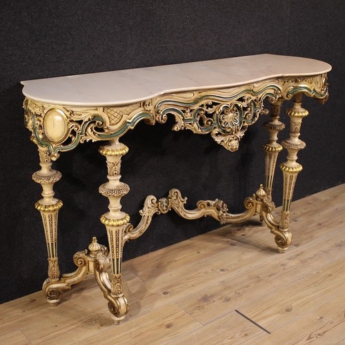 Meuble console laquée - , dorée