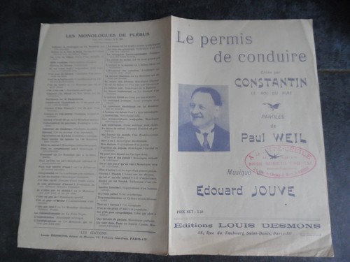 Partition chanson permis de - permis,