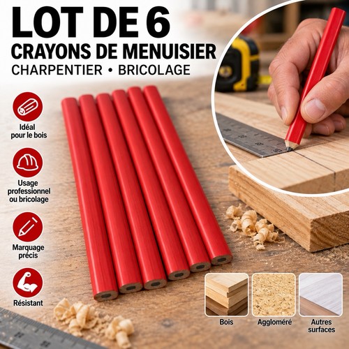 Lot crayons de menuisier - 6,