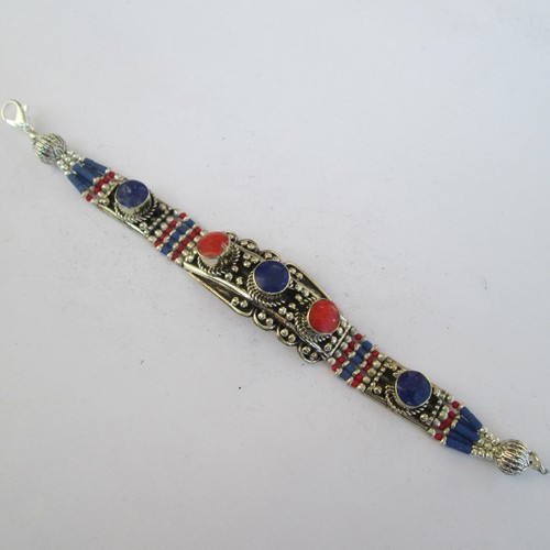 Bracelet lapis corail rouge - lapis,