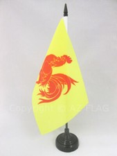 DRAPEAU DE TABLE WALLONIE 21x14cm - PETIT DRAPEAUX DE BUREAU WALLON - BELGIQUE 1