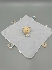 NOUKIES Golden Brown Teddy Bear Lovey Baby Gray Security Blanket
