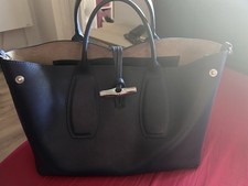 Sac cabas LONGCHAMP cuir noir roseau