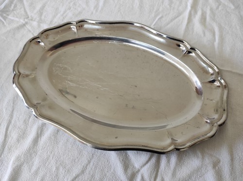 Plat service ovale - en, inox