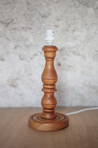 Lampe bois tourné pied - ,, de