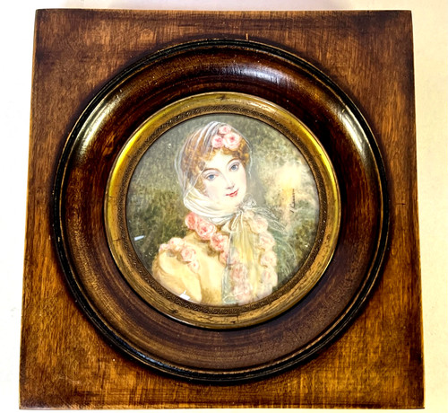 Ancienne peinture miniature - peinture,