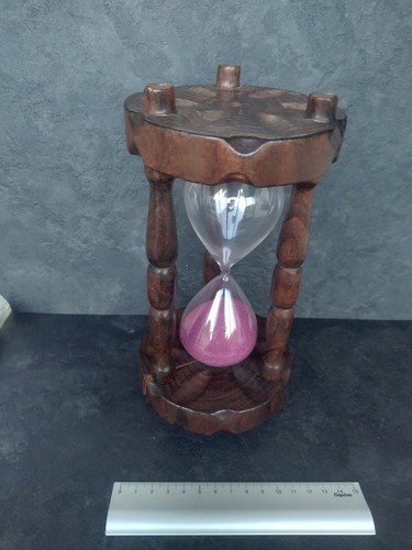Grand sablier ancien bois - ancien, en