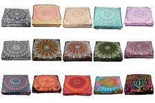 Bohemian Large Mandala Square Floor Pillow Throw Case Indian Cushion Cover Pouf
