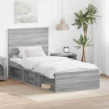 Cadre de lit avec tête de lit Pin massif Lit Moderne en bois chambre vidaXL vida