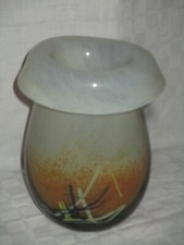  VASE EN PATE DE VERRE SOUFFLE XXè -BEAU TRAVAIL DE VERRIER CONTEMPORAIN-19 CM