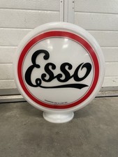 Globe Opaline Pompe Essence Ancien Esso