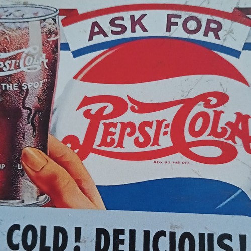 Pepsi cola plaque publicitaire - pepsi-cola,