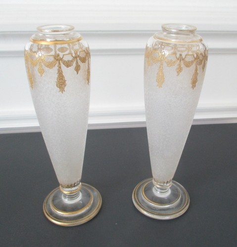 Paire vases cristal - en,