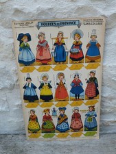 Jeux à découper planche de poupée en habits folkloriques /Vintage paper dolls