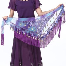 Foulard de Danse Orientale Jupe Féminine en Forme de Vague avec Paillettes Ju...