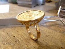 Bague pièce or 20 Francs Napoléon sur panier fil 