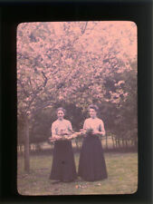 AUTOCHROME 9x12 Spring Cherry Blossom Young Women Tulip Bouquet