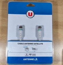 Câble d'Antenne Satellite Mâle/Mâle 5 Mètres 80 dB Double blindage