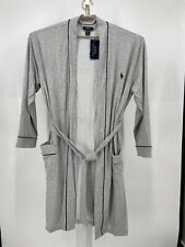 Polo Ralph Lauren Mens Mini Terry Kimono Robe Gray Waist Tie Sleepwear P292RL