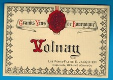 Large Burgundy Wine Label-Volnay-E.Jacquier-Old Label-R.403