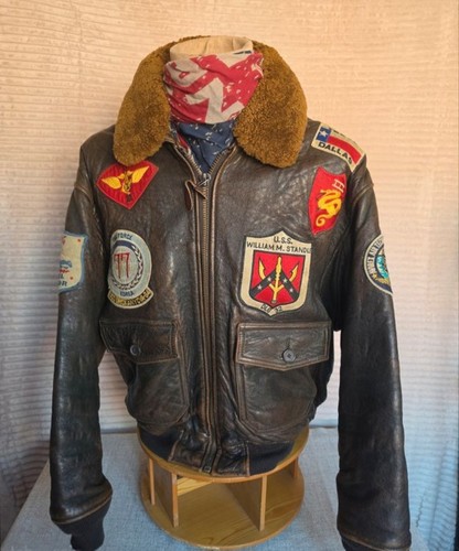 Blouson cuir avirex - cuir, g-1
