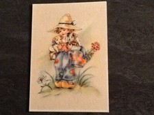 CPM ILLUSTRATED SMALL FARMER CLOGS STRAW HAT WITH DOGS PINK BASKET