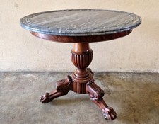 Louis Philippe Mahogany and Mahogany Veneer Tripod Pedestrian Table Restoration