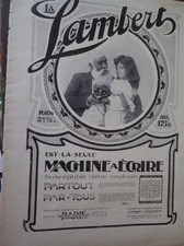 machine à écrire LAMBERT usine à DIEPPE publicité papier ILLUSTRATION 1907