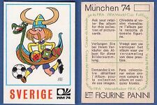 MASCOT FOOTBALLERS PANINI MUNCHEN 74 - NEW/NEW - N.268 - SVERIGE
